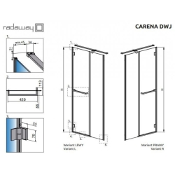 Душевая дверь RADAWAY Carena DWJ 120 см 34332-01-01NL