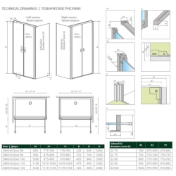 Душевая стенка Radaway NES S2 800x2000 хром/прозрачное стекло 10040080-01-01