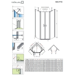 Душевые двери Radaway NES PTD 288x2000 хром/прозрачное стекло 10051000-01-01