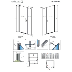 Душевые двери Radaway NES 8 DWS I 691Rx2000 хром/прозрачное стекло 10078110-01-01R