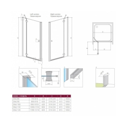 Душові двері Radaway Torrenta DWJ 1200Rx1850 хром/прозоре скло 32030-01-01N