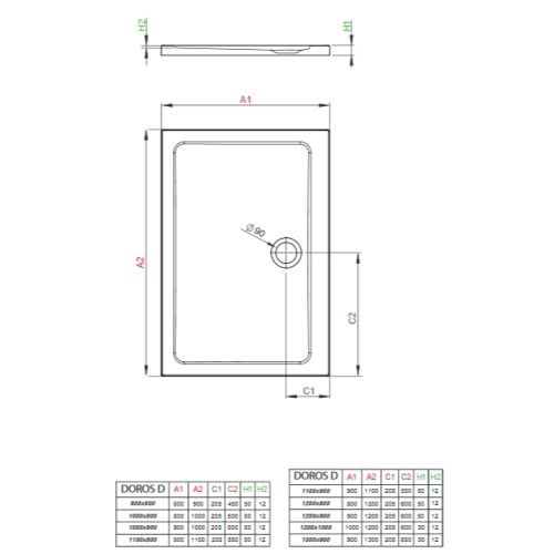 Душовий піддон Radaway Doros D 1200x800x50 білий SDRD1280-01