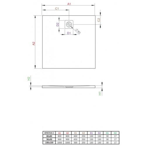 Душовий піддон Radaway Kyntos З 900x900x30 чорний HKC9090-54