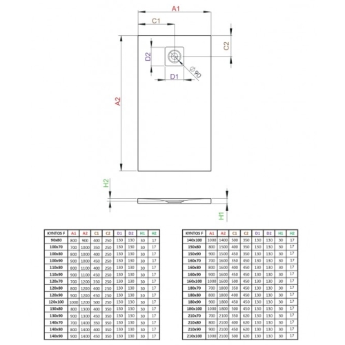 Душовий піддон Radaway Kyntos F 1000x900x30 білий HKF10090-04