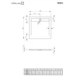 Душовий піддон Radaway Teos З 900x900x40 білий HTC9090-04