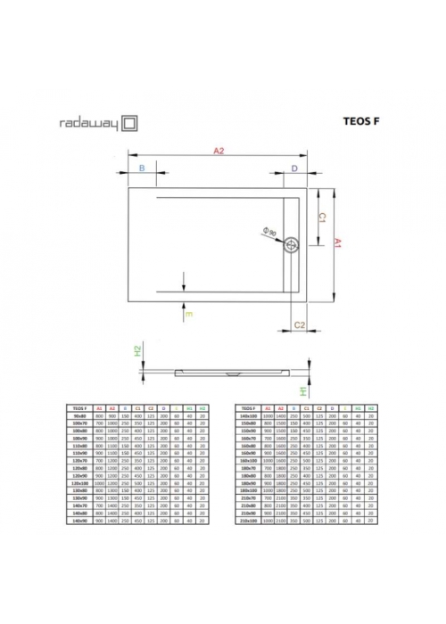 Душовий піддон Radaway Teos F 1000x800x40 білий HTF10080-04