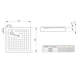 Душовий піддон Radaway Tinos З Compact 800x800x160 білий S4TIC8080-08