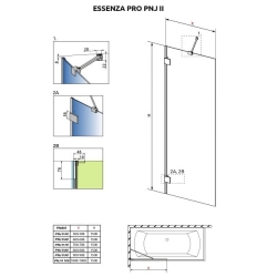 Шторка для ванны Radaway Essenza Pro White PNJ II 700x1500 белый/прозрачное стекло 10101070-04-01