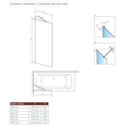 Шторка для ванни Radaway Modo PNJ II 600x1500 хром/прозоре скло 10006060-01-01