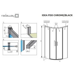 Душевые двери RADAWAY Idea PDD 900x2000 хром/прозрачное стекло 387139-01-01