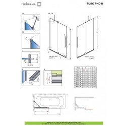 Шторка для ванни Radaway Furo Black PND II 538Rx1500 чорний/прозоре скло 10109538-54-01R