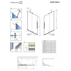 Шторка для ванни Radaway Furo Black PND II 638Lx1500 чорний/прозоре скло 10109638-54-01L