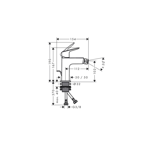 Смеситель Hansgrohe Logis Fine 110 для биде, Matt Black (71201670)