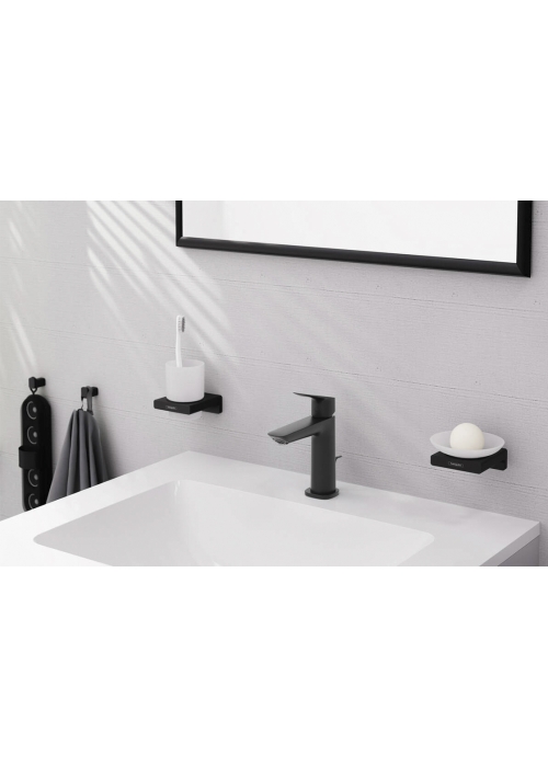 Смеситель Hansgrohe Logis Fine 110 для умывальника CoolStart с донным клапаном pop-up, Matt Black (71254670)