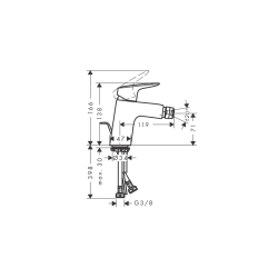 Змішувач Hansgrohe Logis 70 для біде, Matt Black (71204670)