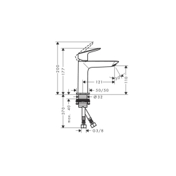 Смеситель Hansgrohe Logis Fine 110 для умывальника без донного клапана, Matt Black (71253670)