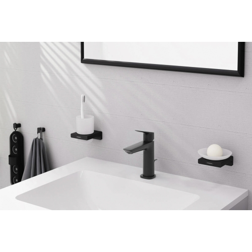 Змішувач Hansgrohe Logis Fine 110 для умивальника з донним клапаном pop-up, Matt Black (71251670)