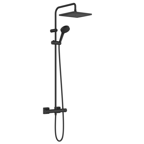 Душова система Hansgrohe Vernis Shape Showerpipe 240 1jet EcoSmart з термостатом, Matt Black (26429670)