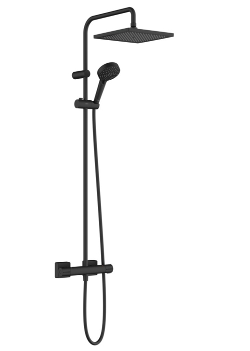 Душова система Hansgrohe Vernis Shape Showerpipe 240 1jet EcoSmart з термостатом, Matt Black (26429670)