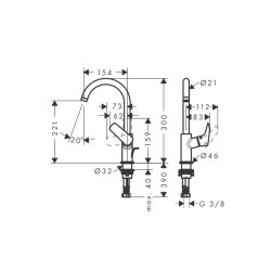 Смеситель Hansgrohe Logis 210 для умывальника, Matt Black (71130670)