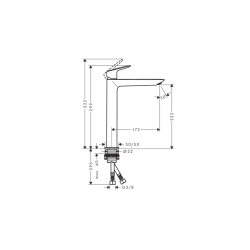 Смеситель Hansgrohe Logis Fine 240 для умывальника без донного клапана, Matt Black (71258670)