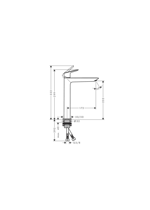 Смеситель Hansgrohe Logis Fine 240 для умывальника без донного клапана, Matt Black (71258670)