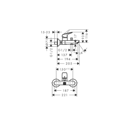 Змішувач Hansgrohe Logis для ванни, Matt Black (71400670)