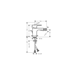 Змішувач Hansgrohe Vernis Shape для біде з металевим донним клапаном Chrome (71219000)