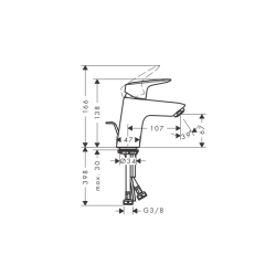 Смеситель Hansgrohe Logis 70 для умывальника, Matt Black (71070670)