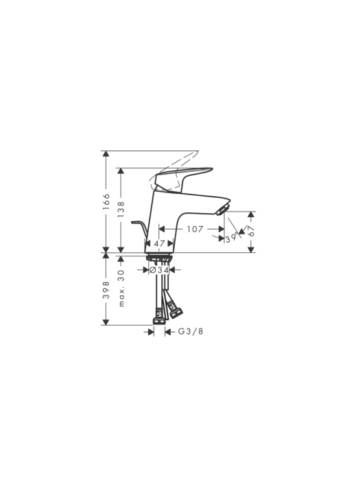 Смеситель Hansgrohe Logis 70 для умывальника, Matt Black (71070670)