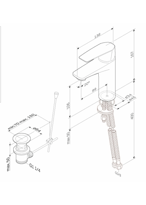 Змішувач для раковини AM.PM Gem F90E82100