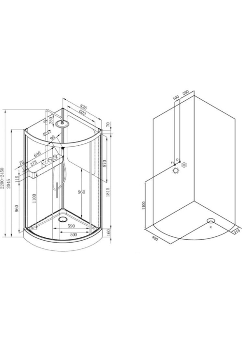 Душова кабіна AM.PM Joy Round 90x90 без піддону W95G-301-090CM