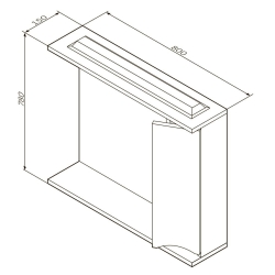 Зеркальный шкафчик с подсветкой AM.PM Like 80 M80MCR0801VF38 правый