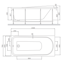 Панель для ванни фронтальна AM.PM Like 150х70 W80A-150-070W-P