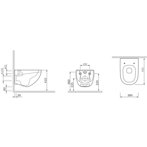 Унітаз підвісний AM.PM Sensation C301700WH FlashClean безободковий без сидіння