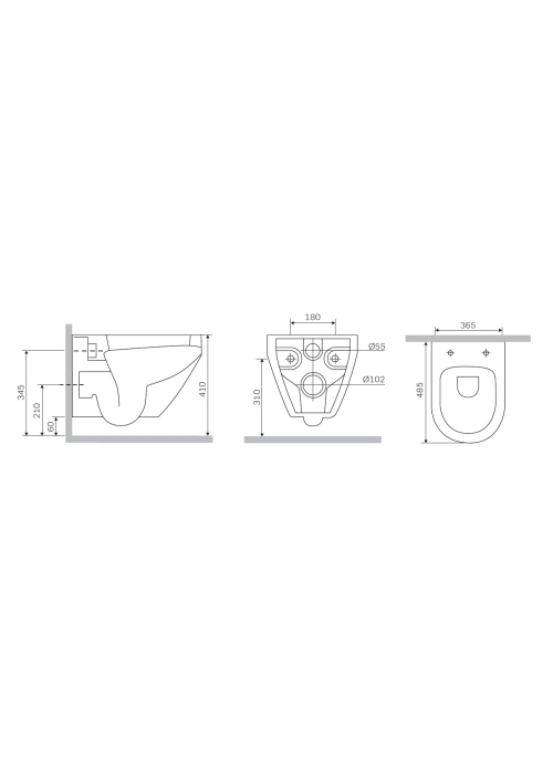 Унітаз підвісний AM.PM Spirit 2.0 C701700WH FlashClean без сидіння