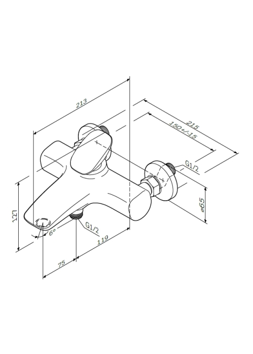 Смеситель для ванны и душа AM.PM Spirit V2.0 F70A10000