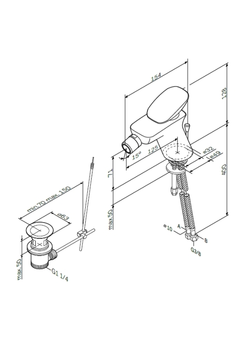 Змішувач для біде AM.PM Spirit V2.0 F70A83100