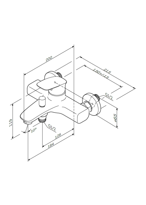 Смеситель для ванны и душа AM.PM Spirit V2.1 F71A10000