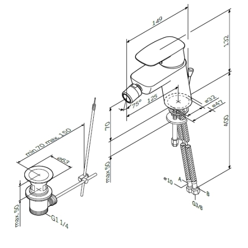 Змішувач для біде AM.PM Spirit V2.1 F71A83100