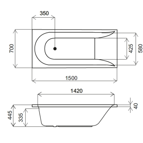 Ванна акрилова AM.PM Spirit 150х70 W72A-150-070W-A2