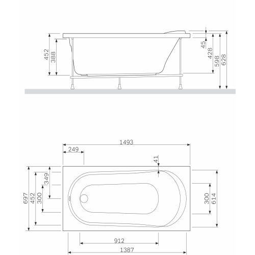 Панель для ванни фронтальна AM.PM Spirit 150х70 W72A-150-070W-P2