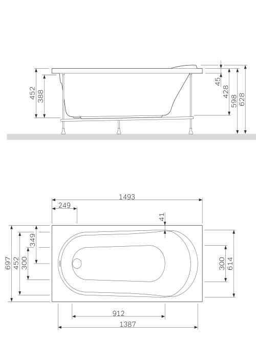 Панель для ванни фронтальна AM.PM Spirit 150х70 W72A-150-070W-P2