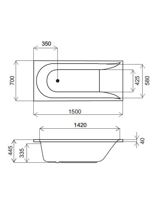 Каркас для ванни AM.PM Spirit 150x70 W72A-150-070W-R2