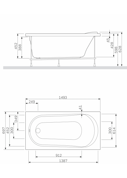 Панель для ванни фронтальна AM.PM Spirit 170х70 W72A-170-070W-P2