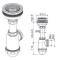 Сифон Alcaplast A446-DN50/40 для мойки с нержавеющей решёткой d115