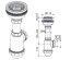 Сифон Alcaplast A446-DN50/40 для мойки с нержавеющей решёткой d115