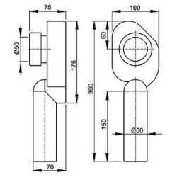 Сифон Alcaplast A45C для пісуару нижній