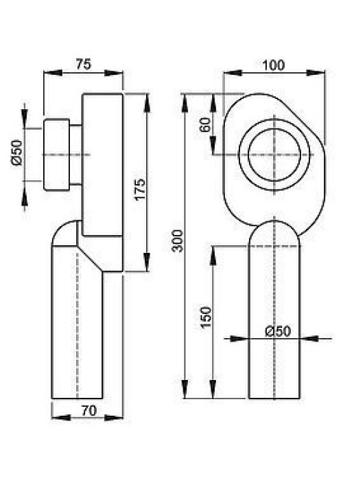 Сифон Alcaplast A45C для пісуару нижній