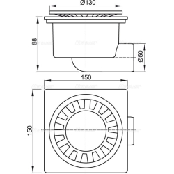 Зливний трап Alcaplast APV15 150x150/50